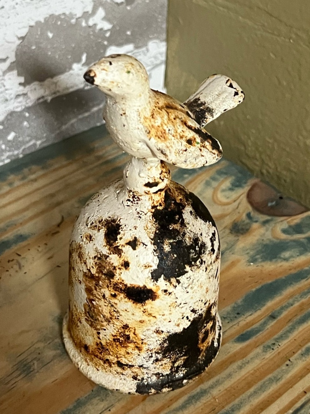 Rusted Patina Vintage Solid Cast Iron Handbells,